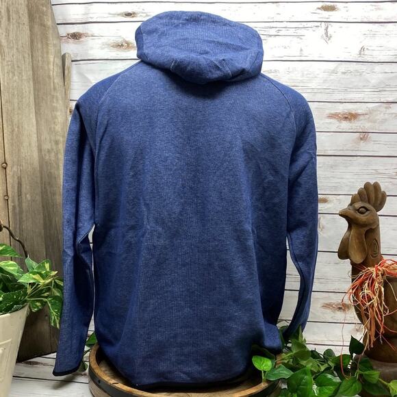 Mens Fleece Full-Zip Hooded Hoodie Active Activewear Fleece Sweatshirt XL Blue - Picture 4 of 7